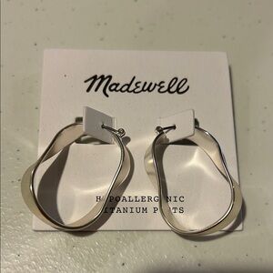 Madewell Wavy Silver Hoop Earrings